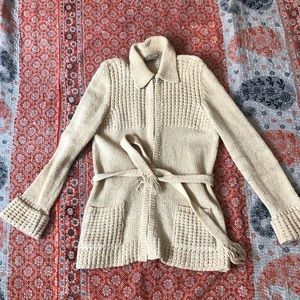 Vintage handloomed Aran wool sweater.